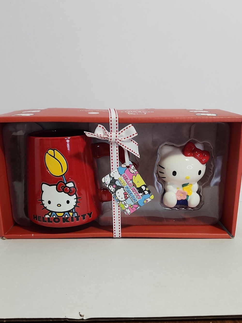 Hello Kitty Red and White Mug with Figurine Set